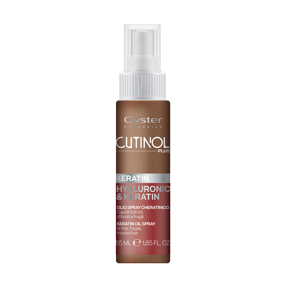 Спрей-олія для пошкодженого та ламкого волосся Oyster Cosmetics Cutinol Plus Hyaluronic &amp; Keratin Oil Spray, 55 мл